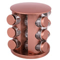 Porta condimentos Aço inoxidável rotativo com 12/16 Potes torre spice bancada giratória frascos de vidro organizador de temperos