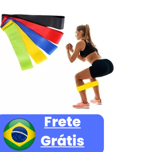 Kit 5 Faixas Elásticas Para Exercícios Multifuncional Yoga Fisioterapia e Treino