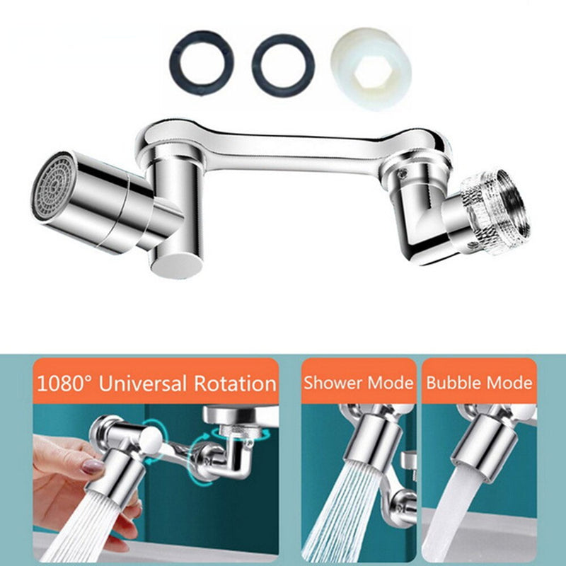 Adaptador giratório universal de torneira de água, Splash Tap Extender, Kitchen Bubbler Nozzle Saver, novo, 1080 °, 22mm, 24mm