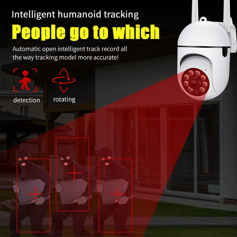 Câmera de Vigilância de Segurança Sem Fio Ao Ar Livre, Rastreamento Humano AI, Áudio Bidirecional, Night Color Cam, Wi-Fi IP, 2MP, 3MP