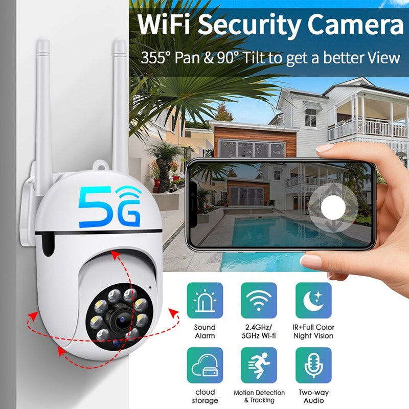 Câmera de Vigilância de Segurança Sem Fio Ao Ar Livre, Rastreamento Humano AI, Áudio Bidirecional, Night Color Cam, Wi-Fi IP, 2MP, 3MP