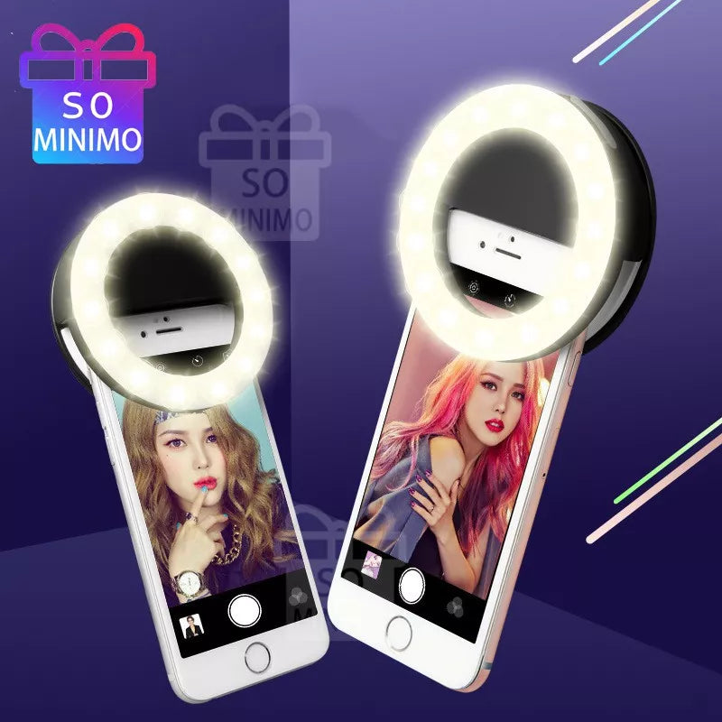 Novidade clipe led selfie lâmpada anel para câmera do telefone portátil clip-on lâmpada mulher menina noite escuridão selfie aumentar luzes de preenchimento