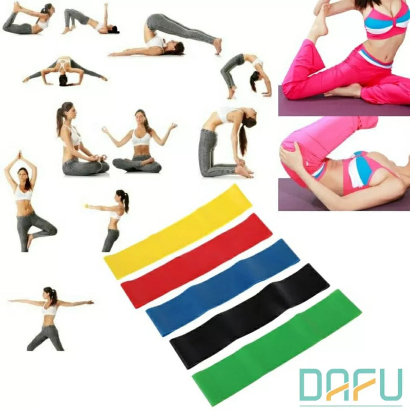 Kit 5 Faixas Elásticas Para Exercícios Multifuncional Yoga Fisioterapia e Treino