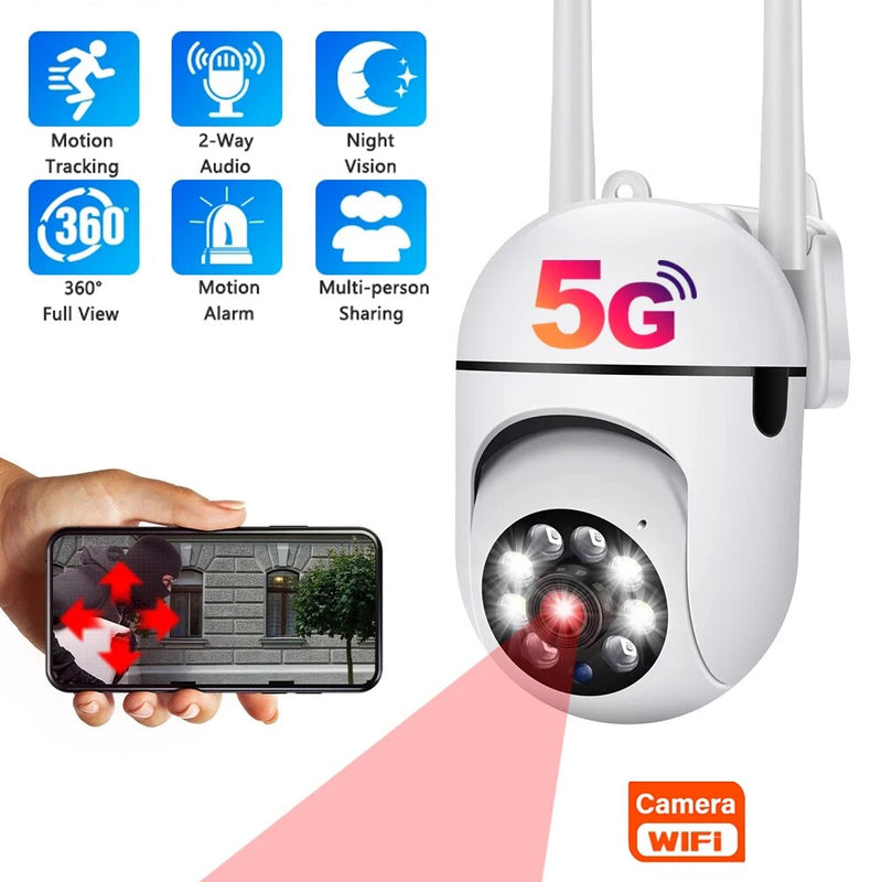 Câmera de Vigilância de Segurança Sem Fio Ao Ar Livre, Rastreamento Humano AI, Áudio Bidirecional, Night Color Cam, Wi-Fi IP, 2MP, 3MP